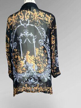 Shopping with Anthony Roman Baroque Design Sheer Tunic Blouse Size 1X